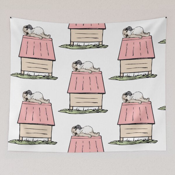 Item preview, Sleepy Pug on Doghouse Roof designed and sold by BRCYNTHIASHOP.