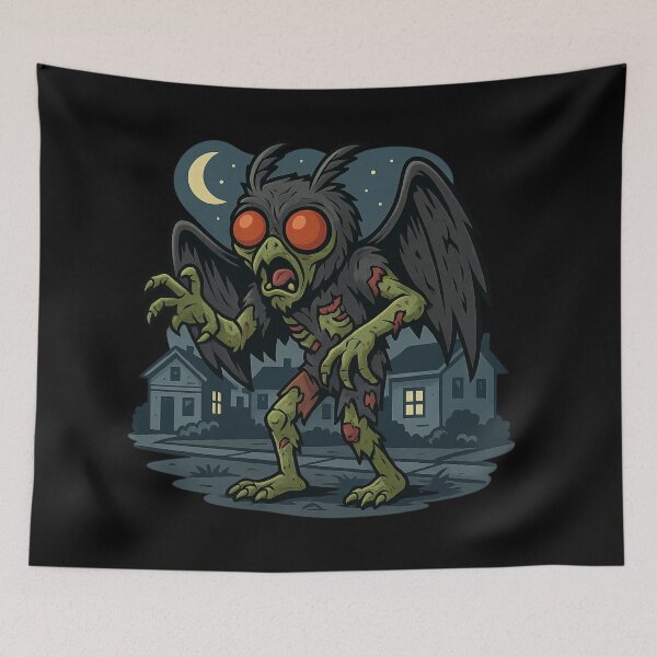 Item preview, Zombie Mothman – The Undead Prophecy Tee designed and sold by Taberland.