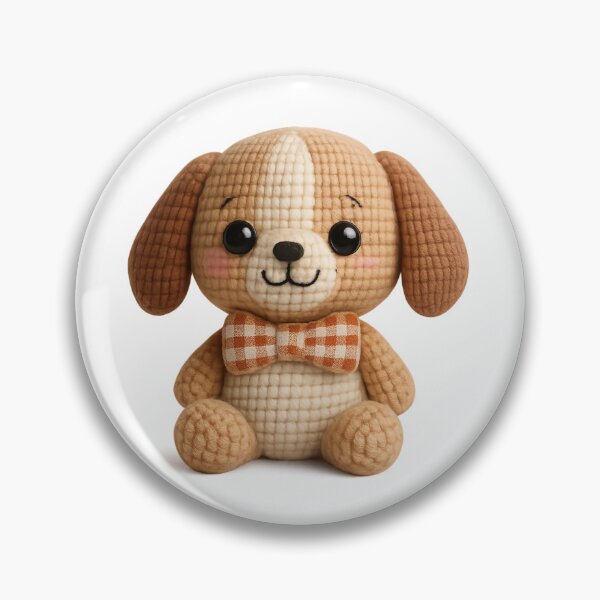 Item preview, Cute Crochet Puppy Amigurumi Plush Toy designed and sold by Tiny Stitch World.