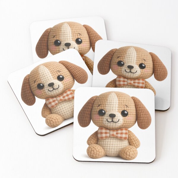 Item preview, Cute Crochet Puppy Amigurumi Plush Toy designed and sold by Tiny Stitch World.