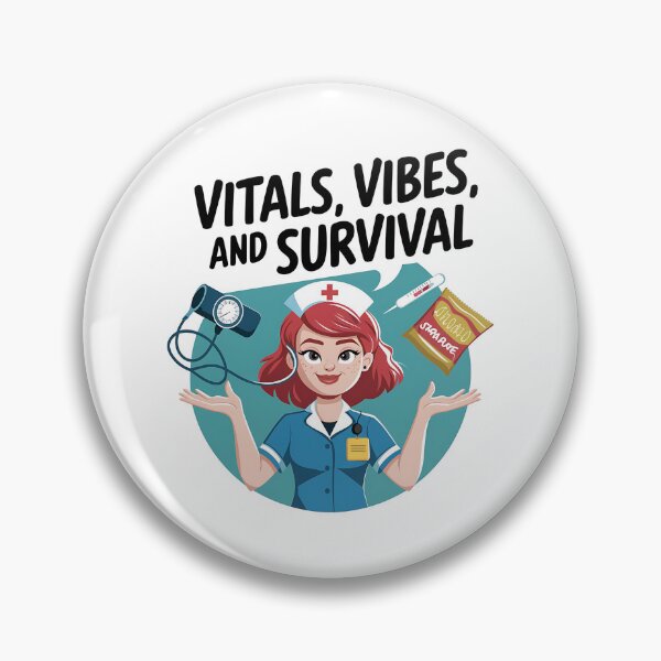 Item preview, Vitals, Vibes and Survival | Funny Student Nurse Clinical Rotation  designed and sold by CuteDesignables.