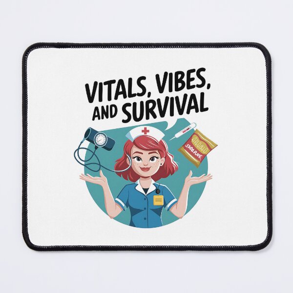 Item preview, Vitals, Vibes and Survival | Funny Student Nurse Clinical Rotation designed and sold by CuteDesignables.