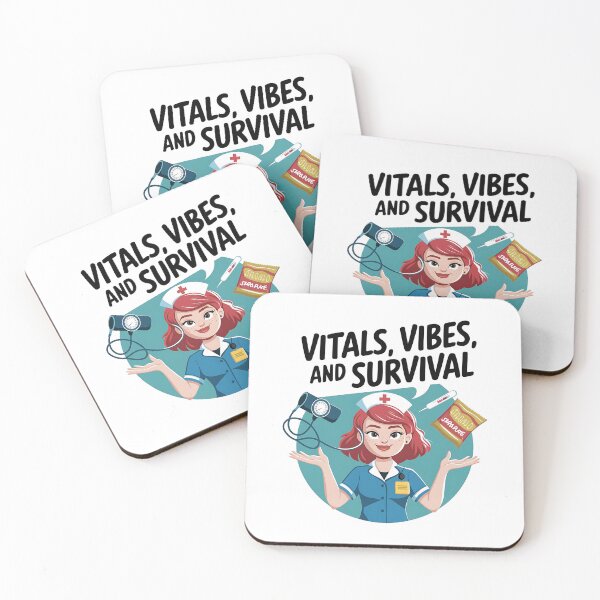 Item preview, Vitals, Vibes and Survival | Funny Student Nurse Clinical Rotation  designed and sold by CuteDesignables.