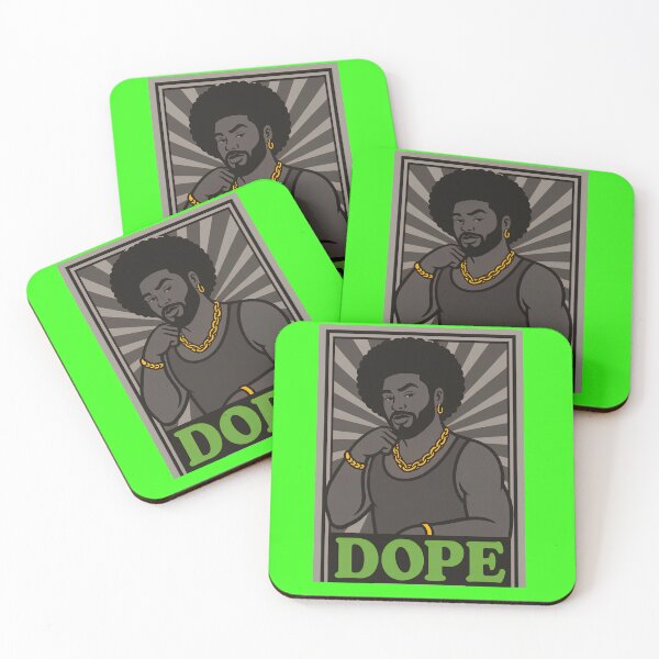 Item preview, Dope Afro Black Man Neon Gold Chain Urban Art designed and sold by ReyDeLaCalle.