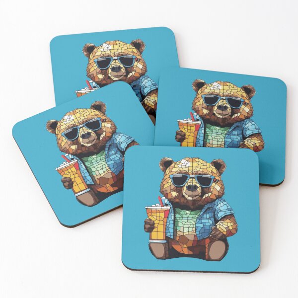 Item preview, cool bear geometric mosaic designed and sold by designmari.