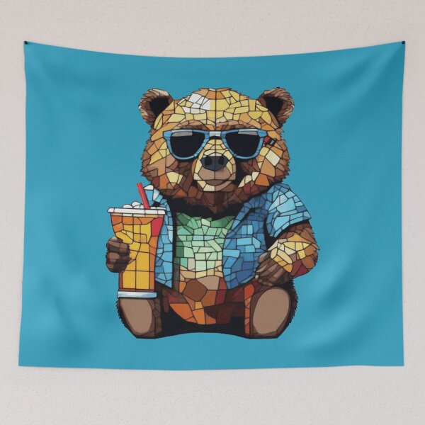 Item preview, cool bear geometric mosaic designed and sold by designmari.