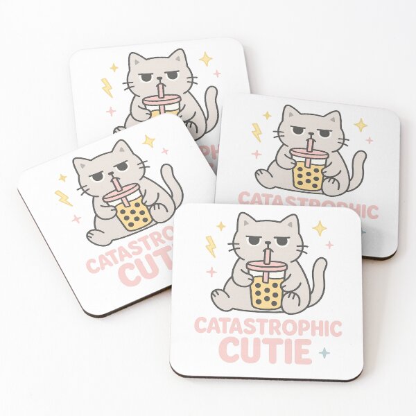 Item preview, Catastrophic Cutie – Boba Cat T- Shirt/Sticker Design. designed and sold by FurEver Graphics.
