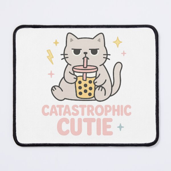 Item preview, Catastrophic Cutie – Boba Cat T- Shirt/Sticker Design. designed and sold by FurEver Graphics.