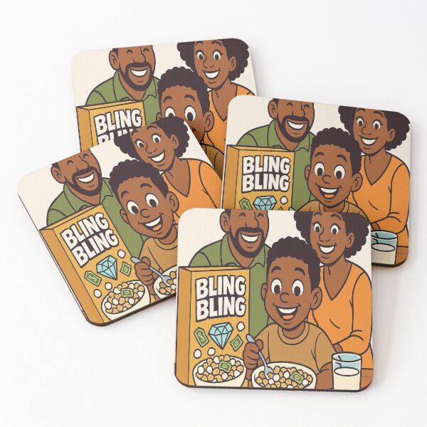 Item preview, Bling Bling Cereal Black Family Cartoon vintage Art designed and sold by ReyDeLaCalle.