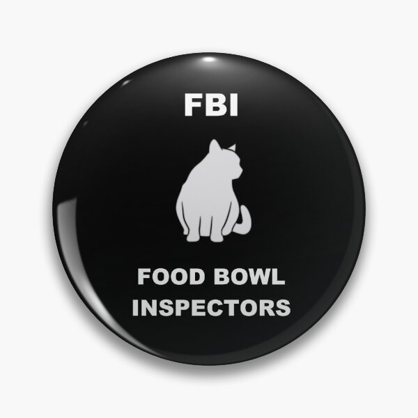 Item preview, Cat FBI Food Bowl Inspectors Version 2 Black designed and sold by SoPurrsnickety.