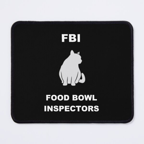 Item preview, Cat FBI Food Bowl Inspectors Version 2 Black designed and sold by SoPurrsnickety.