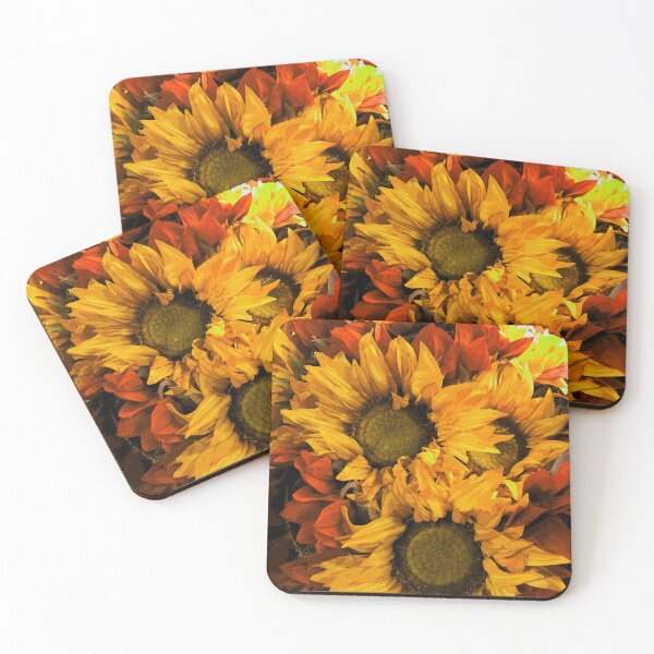 Item preview, Autumn Fall Goldenrod-Yellow And Orange Sunflowers Art  designed and sold by DEC02.