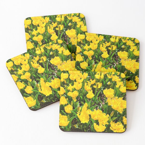 Item preview, Bright Yellow Parrot Tulips Blooming in a Spring Garden designed and sold by Be Captured by Brittany Emma.