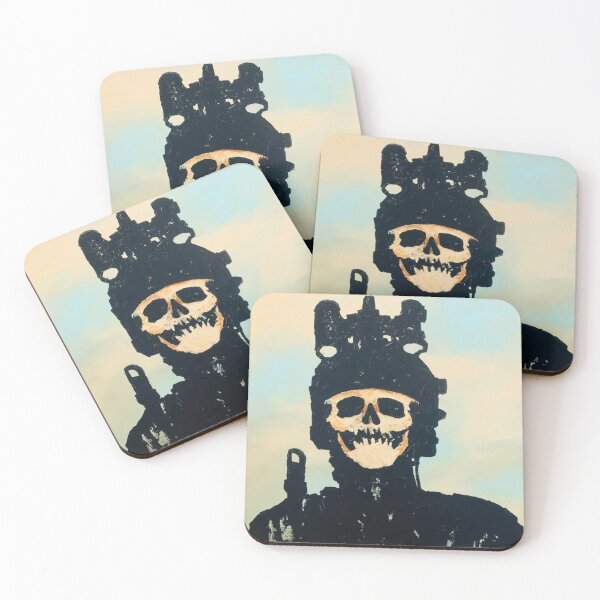 Item preview, Skeleton in Helmet with Gun – Dark and Moody Art designed and sold by darkskinbender.