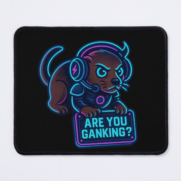 Item preview, Neon Otter Gamer - Are You Ganking? - Funny Gaming Meme designed and sold by Derpy Lab .