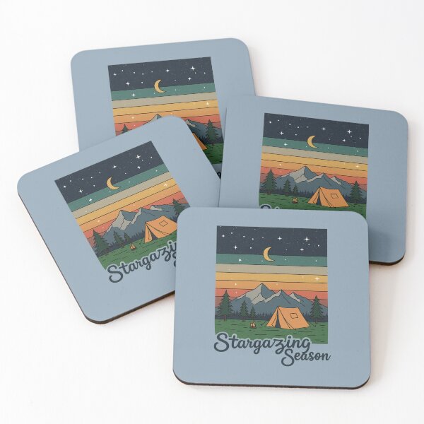 Item preview, Stargazing Season Retro Camping Design – Tent Under the Stars Artwork designed and sold by NoctaHike.