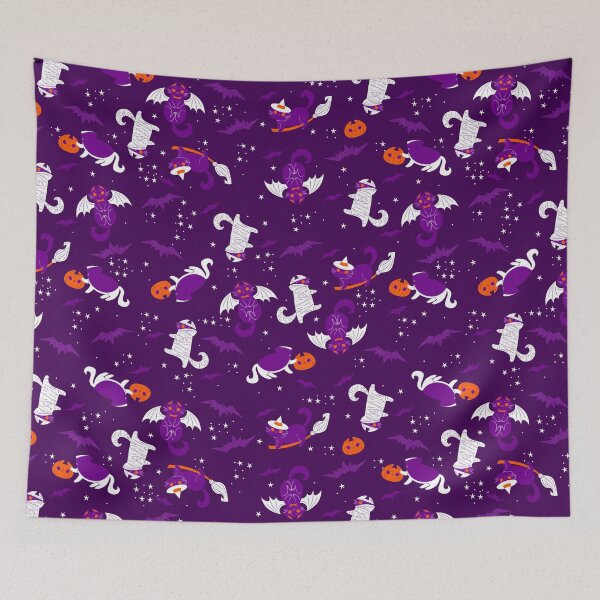 Item preview, purple halloween cats mummy vampire bat witch designed and sold by Gossip Rag.
