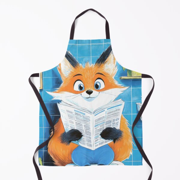 Item preview, Fox Newspaper Reader Cartoon Orange Wildlife Bathroom designed and sold by justnickthings.