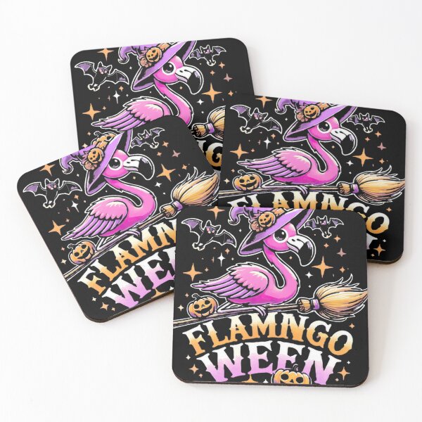 Item preview, Flamingo Halloween Witch Riding Broom | Spooky Flamingo Ween Design designed and sold by JERICHOALBERT2.
