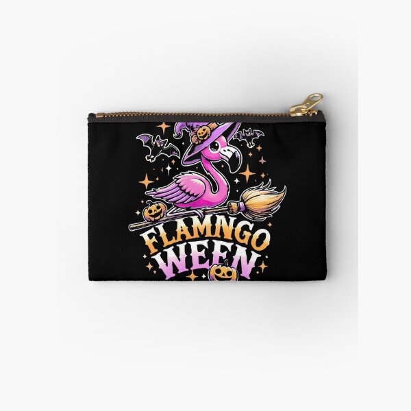 Item preview, Flamingo Halloween Witch Riding Broom | Spooky Flamingo Ween Design designed and sold by JERICHOALBERT2.