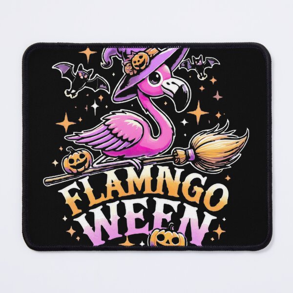 Item preview, Flamingo Halloween Witch Riding Broom | Spooky Flamingo Ween Design designed and sold by JERICHOALBERT2.
