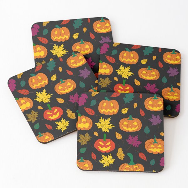 Item preview, Halloween Jack-O-Lantern Pumpkins Pattern And Fall Leaves designed and sold by DEC02.