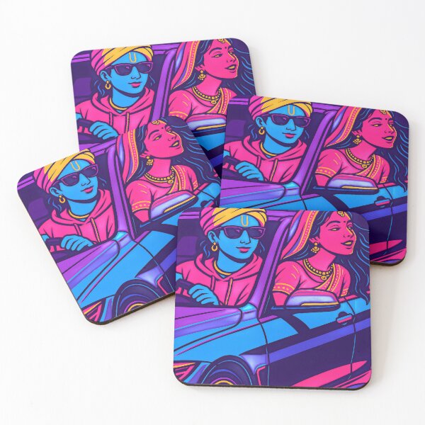 Item preview, “Neon Love Drive – Synthwave Couple in Retro Car” designed and sold by ReyDeLaCalle.
