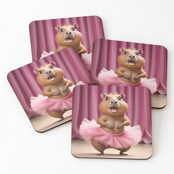 Item preview, Capybara in Pink Tutu on Stage designed and sold by kornkobart.