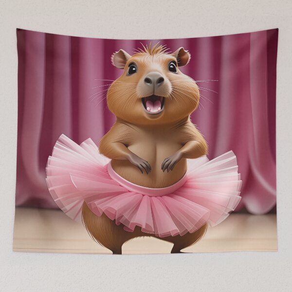 Item preview, Capybara in Pink Tutu on Stage designed and sold by kornkobart.