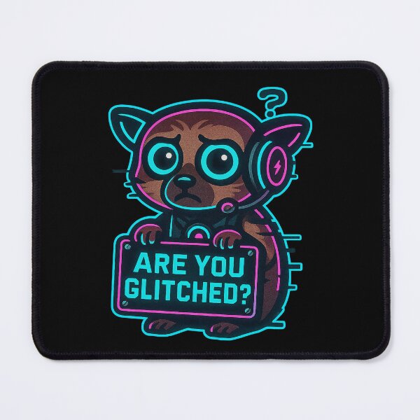 Item preview, Neon Pup Gamer - Are You Glitched? - Funny Gaming Meme designed and sold by Derpy Lab .