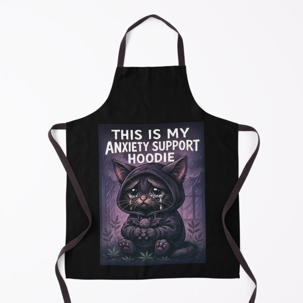 Item preview, “Sad Goth Cat Hoodie – Anxiety Support Pet In Hoodie Form” designed and sold by ReyDeLaCalle.