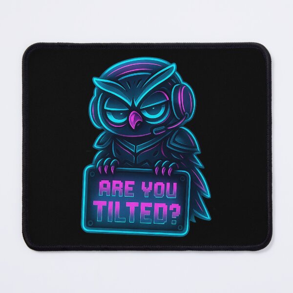 Item preview, Neon Owl Gamer - Are You Tilted? - Funny Gaming Meme designed and sold by Derpy Lab .