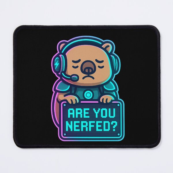 Item preview, Neon Bear Gamer - Are You Nerfed? - Funny Gaming Meme designed and sold by Derpy Lab .