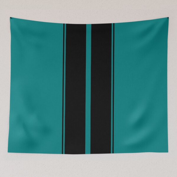 Item preview, Dual Racing Stripes 2 Outer Pinstripes (Black - Teal) designed and sold by Racing Stripes Only.