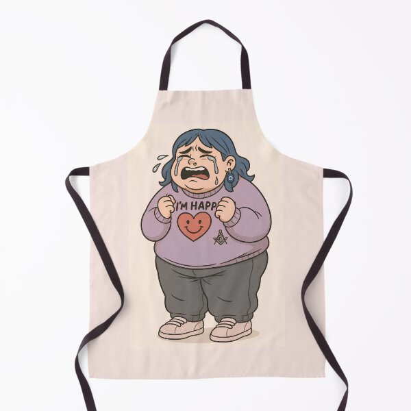 Item preview, “I’m Happy But I’m Lying | Sadcore Masonic Apron Drip Art” designed and sold by ReyDeLaCalle.