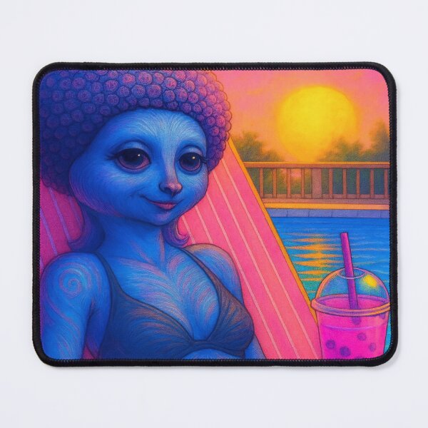 Item preview, Alien Pin-Up Poolside Babe | Thirst Trap Summer Chill Vibes designed and sold by ReyDeLaCalle.