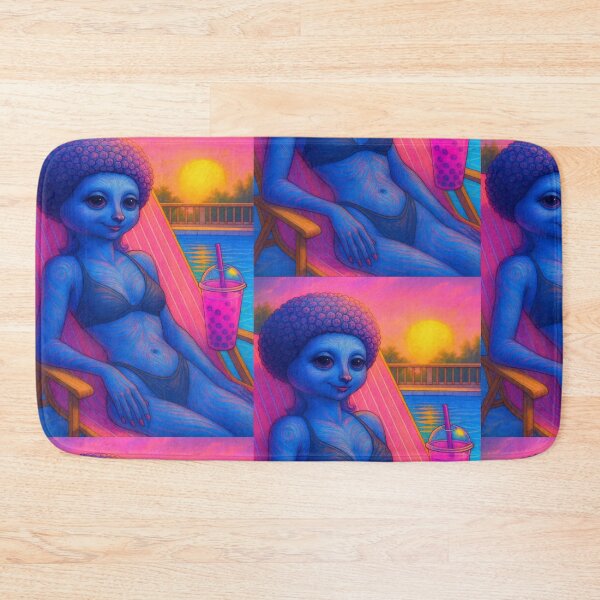 Item preview, Alien Pin-Up Poolside Babe | Thirst Trap Summer Chill Vibes designed and sold by ReyDeLaCalle.