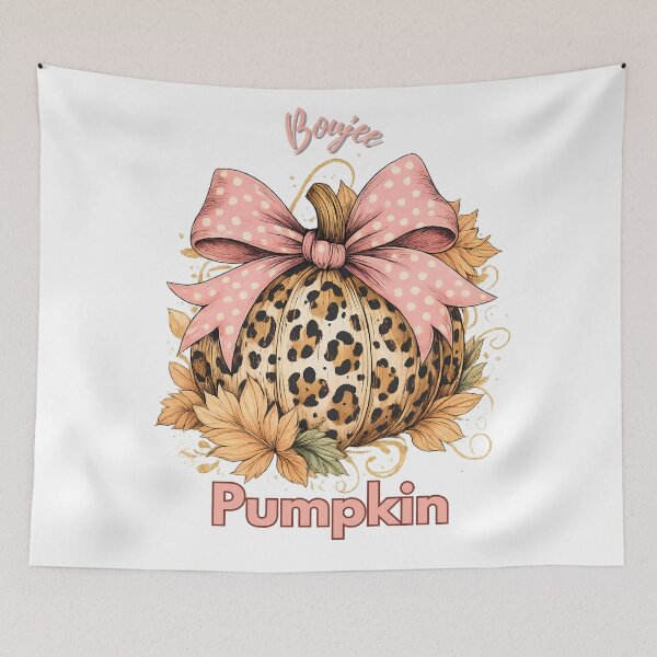 Item preview, Boujee Pumpkin Leopard Print Pink Bow Fall Aesthetic designed and sold by 2SassyBritts.