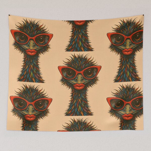Item preview, Fabulous Glam Emu | Fierce Fashion Bird Art With Attitude designed and sold by ReyDeLaCalle.