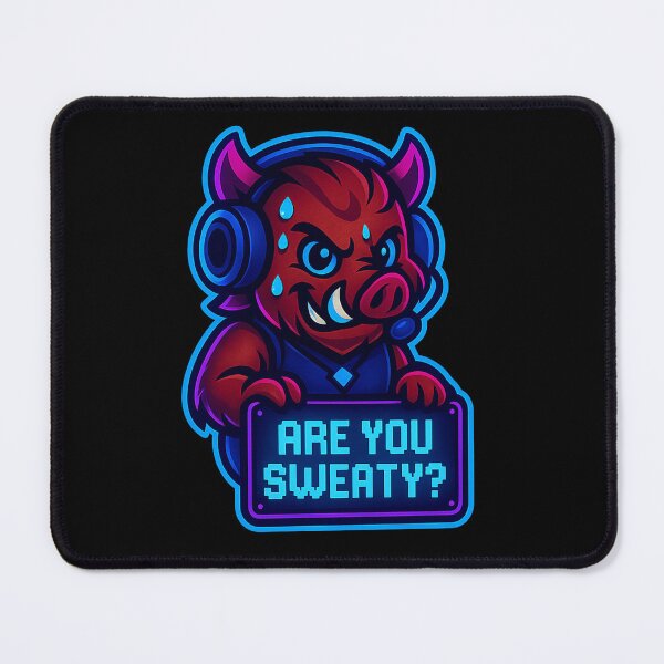 Item preview, Neon Boar Gamer - Are You Sweaty? - Funny Gaming Meme designed and sold by Derpy Lab .