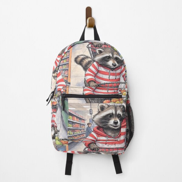 Item preview, Wholesome Raccoon Family Shopping | Organic Co-op Grocery Vibes designed and sold by ReyDeLaCalle.