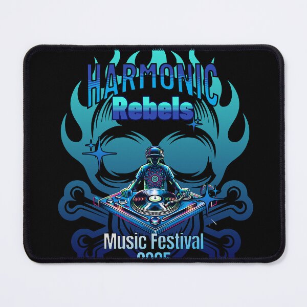 Item preview, Music Festival 2025 "Harmonic Rebels" Psychedelic DJ & Turntable Graphic design designed and sold by NSB-Design.