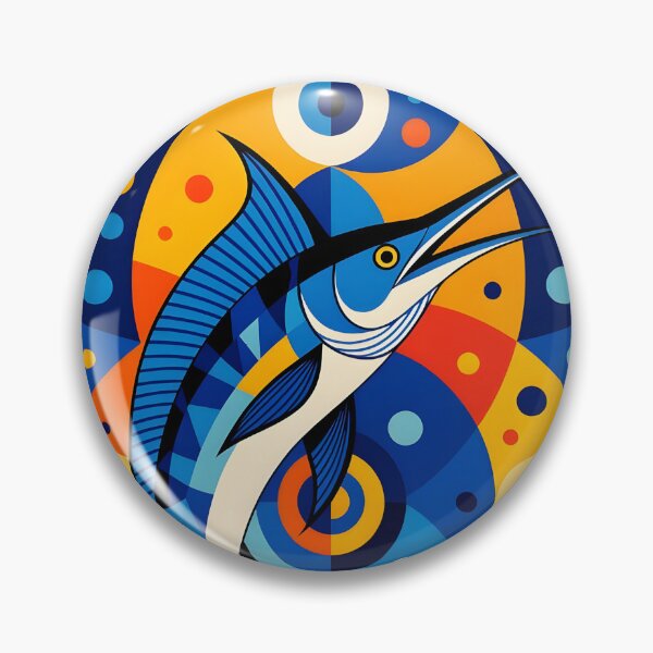 Item preview, Modern Geometric Colorful Blue Marlin designed and sold by artedamensagem.