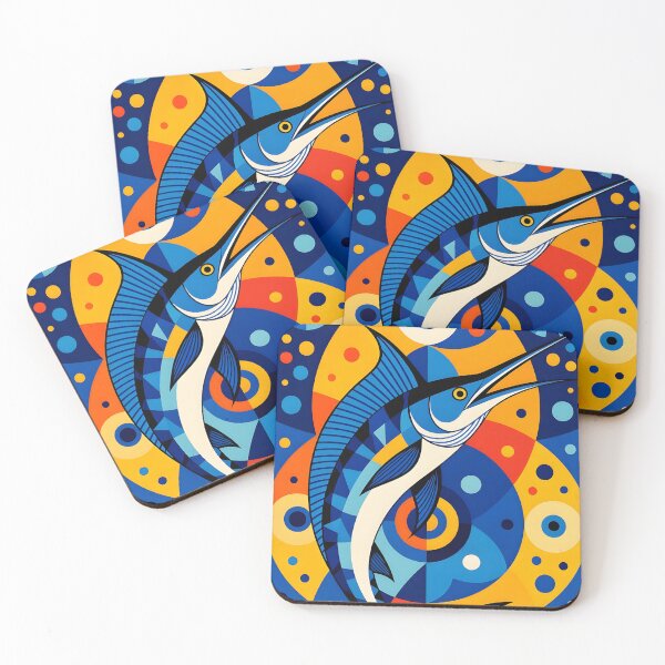 Item preview, Modern Geometric Colorful Blue Marlin designed and sold by artedamensagem.
