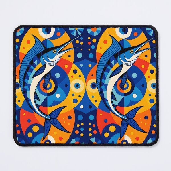 Item preview, Modern Geometric Colorful Blue Marlin designed and sold by artedamensagem.