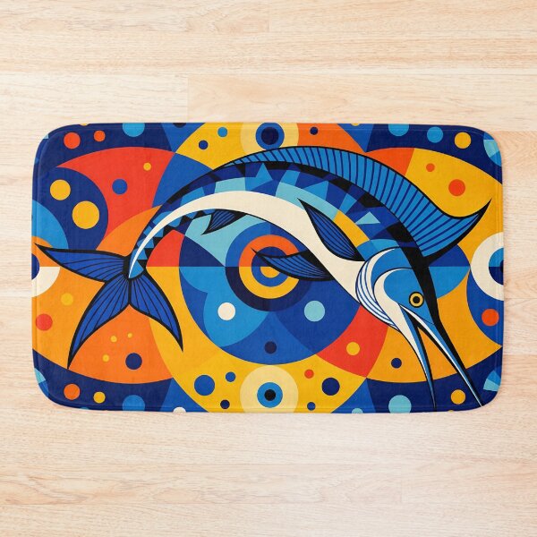 Item preview, Modern Geometric Colorful Blue Marlin designed and sold by artedamensagem.