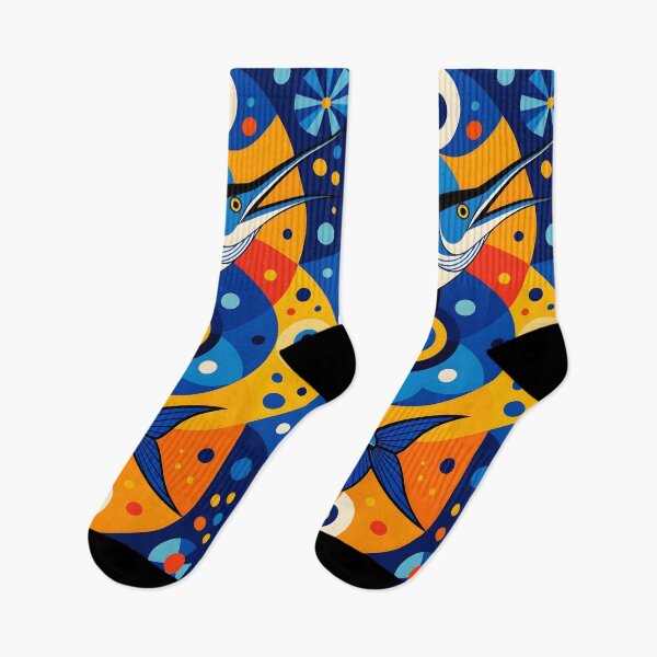 Item preview, Modern Geometric Colorful Blue Marlin designed and sold by artedamensagem.