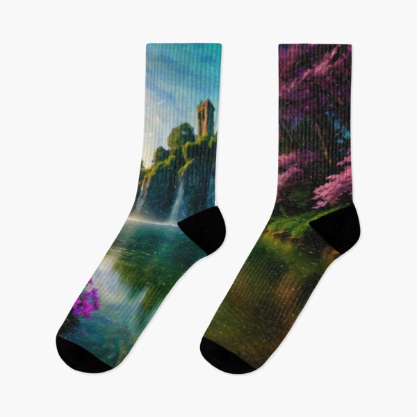 Item preview, Enchanting Tower Waterfall Spring Landscape designed and sold by Zeph1.