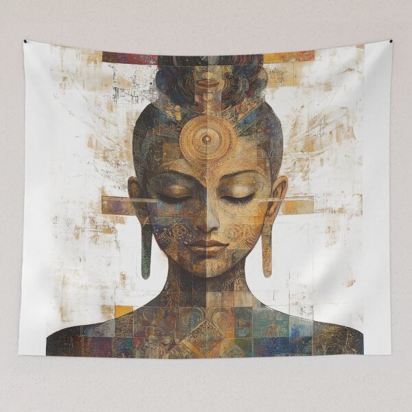 Item preview, Feminine Buddha Peaceful Goddess Head designed and sold by LabMandala.