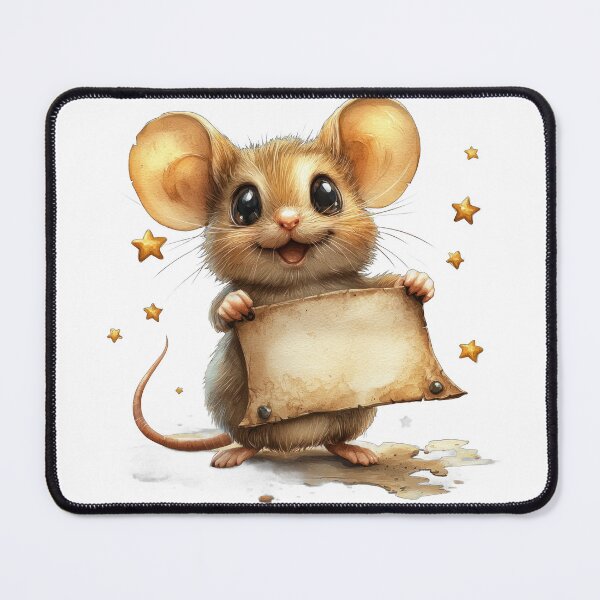 Item preview, Cute Woodland Mouse with Blank Sign in Wildflowers designed and sold by Jonaree Art Design.